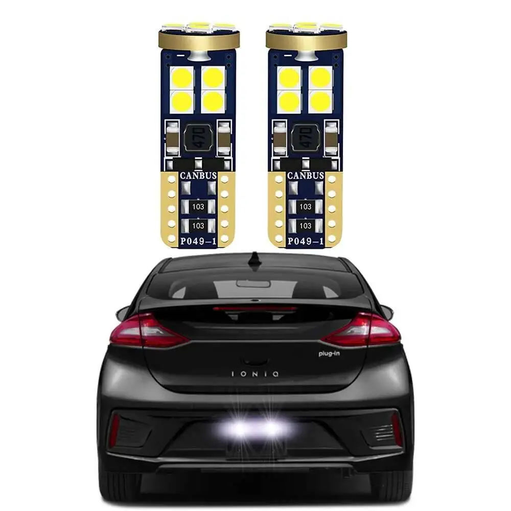 2Pcs White 12V For Hyundai Ioniq 2016 2017 2018 2019 2020 2021 LED License Plate Light Canbus
