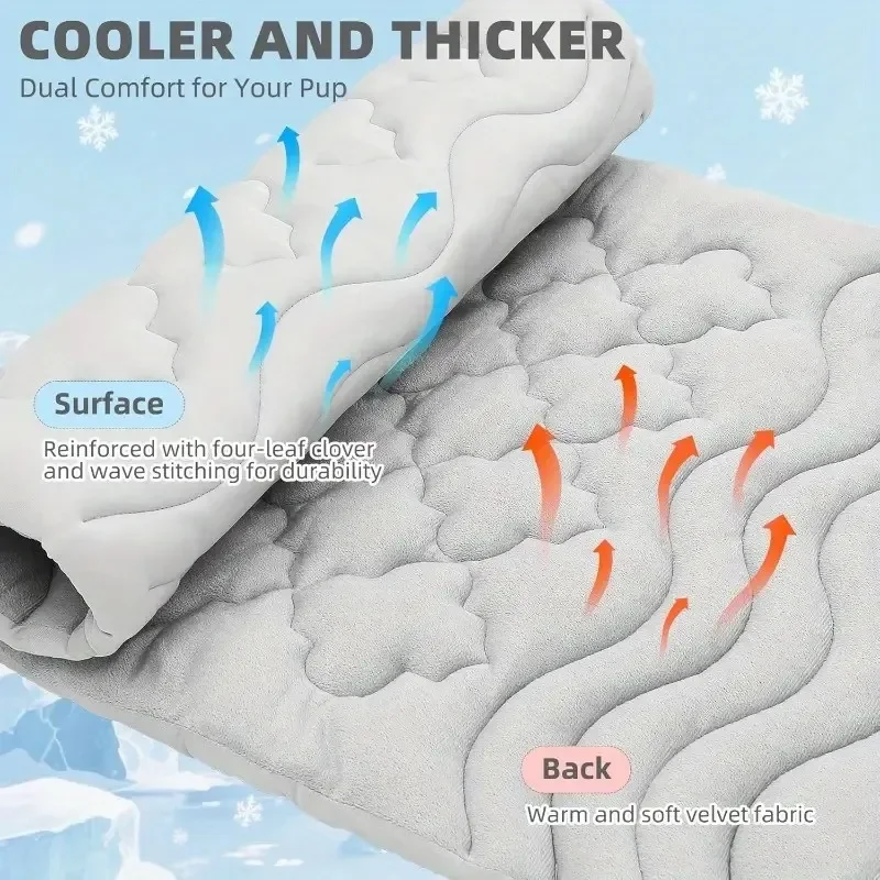 حصيرة تبريد الحيوانات الأليفة وسادة تبريد كبيرة للكلاب لصندوق بيت الصيف تستخدم بطانية تبريد ذاتية قابلة للتنفس وسرير قابل للغسل للكلاب والقطط #5
