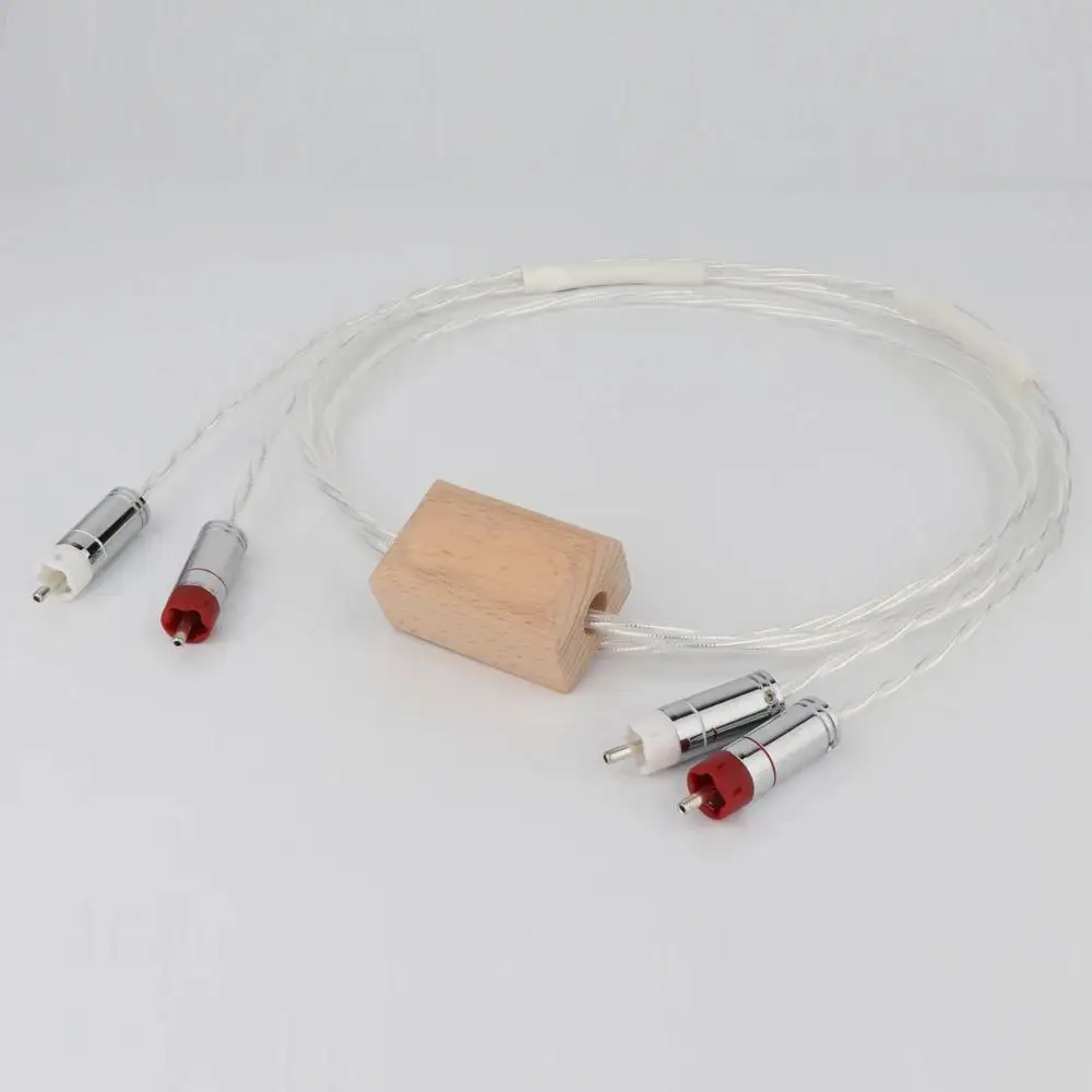 

Preffair HiFi Fever Audio RCA Signal Cable Double Lotus Sterling Silver Audio Cable