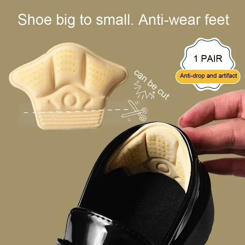 Adhesive Back of Heel Cushion Pads Heel Grips Inserts Loose Too Big Boots Reusable Heel Guards Liners Women Men Improve Shoe Fit