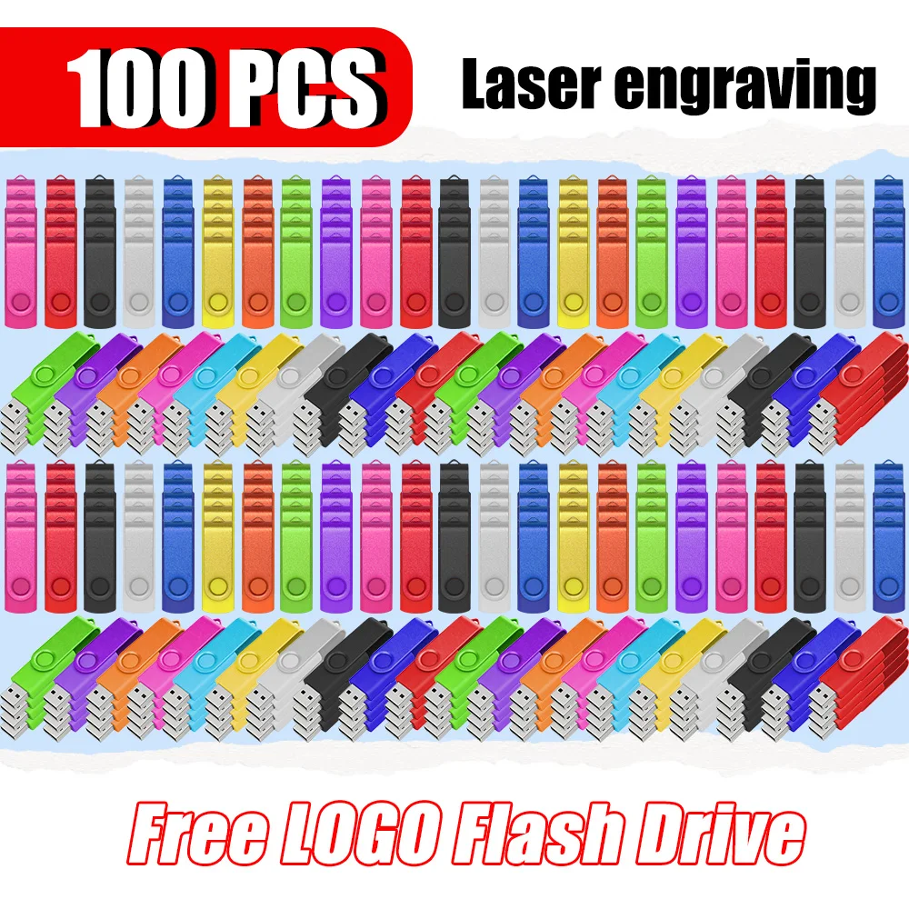 100PCS/lot USB 2.0 64GB Waterproof usb flash drive 32GB 16GB 8GB 4GB Real Capacity pen drive Free Custom logo Flash Pen Drive