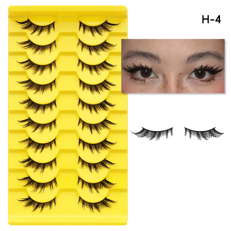 DINGSEN 10 Paar Anime-Wimpern Großhandel Manga-Wimpern Natürliche Lange Wiederverwendbare Künstliche Wimpern Make-up Cosplay Katzenaugen-Wimpern – Detail 12