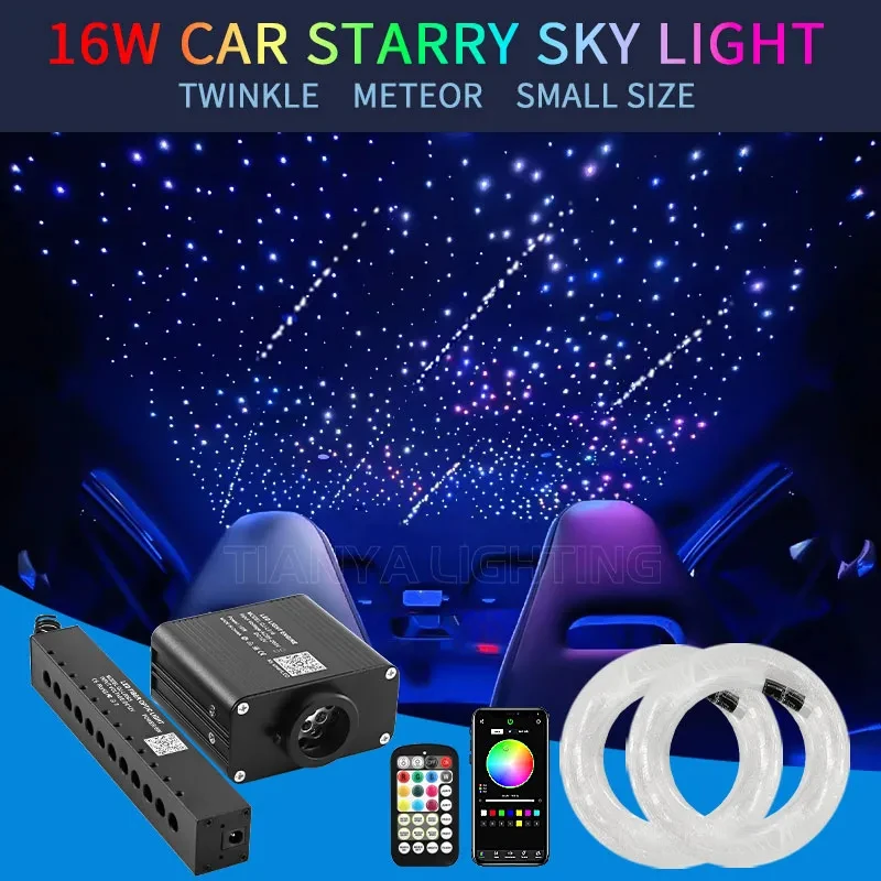 16W Meteor Twinkle Starry Sky Ceiling Car Star Light Fiber Optic Light  Sky Star Ceiling Led Interior Ambient Light Home Decor