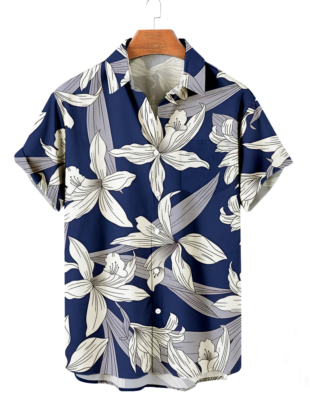 

Men's Flower 3D Printed Hawaiian Shirts Casual Vacation Short Sleeved Shirts Collar Button up Shirts Summer Fashion Beach Style