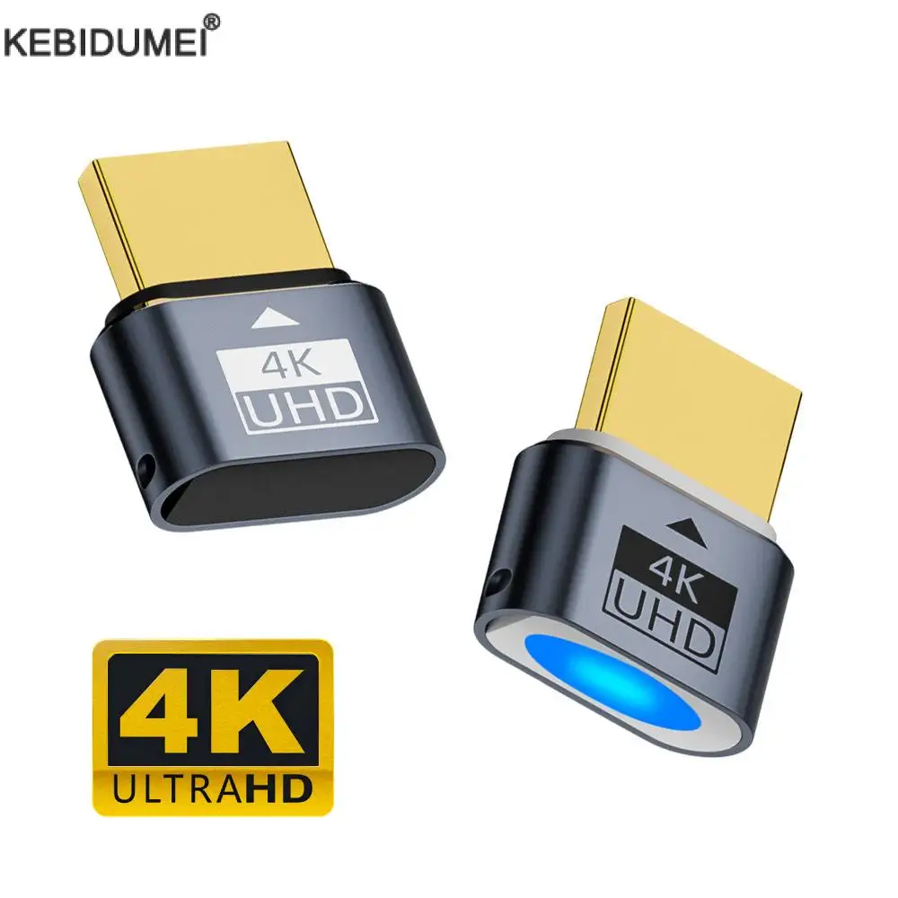 HDMI-compatible Dummy Plug 4K HDR Virtual Monitor EDID Emulator Headless Ghost Display Adapter Supports up to 4k@60Hz 1080@120Hz