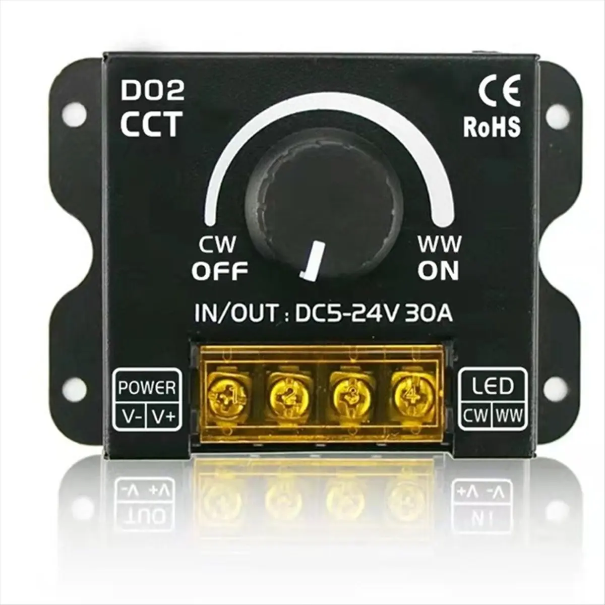 618 Mega Sale-Wireless 30A Knob Dimmer, Dual Color Dimmer, Color Temperature Knob Controller, Knob Color Temperature Dimmer