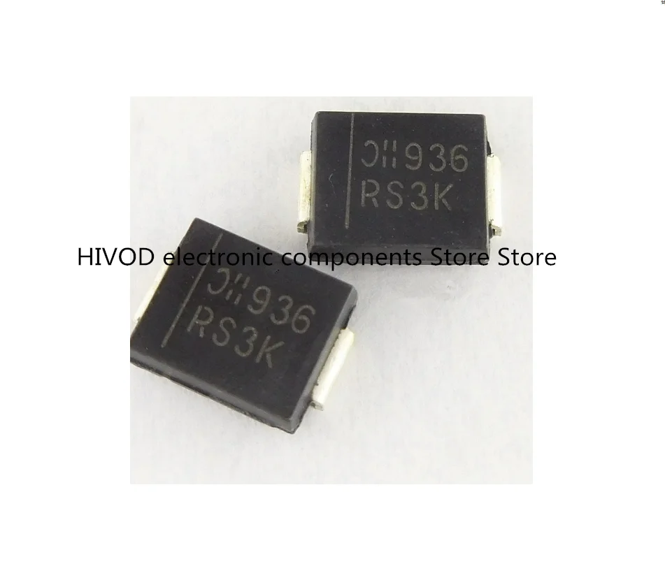 

50PCS RS3A RS3J RS3G RS3B RS3K RS3M package SMC (DO-214AB) fast recovery rectifier diode spot