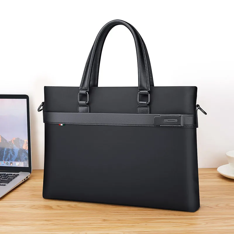 Men's Briefcase Business Commuter Handbag Large Capacity Water-resistant Nylon Laptop Messenger Luxury Brand Men Bag Brief Case