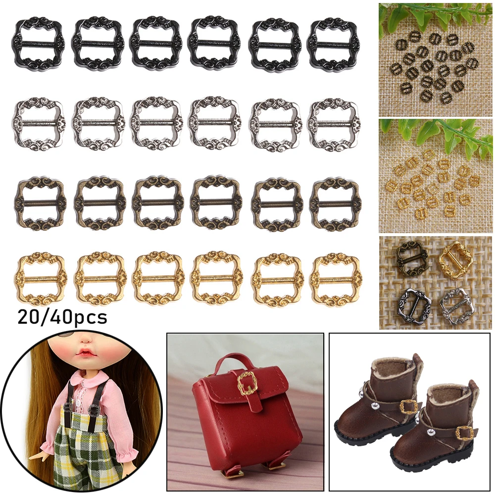 20/40pcs Newest 3.5mm/7mm Mini Ultra-small Tri-glide Pattern Belt Buckle Doll Bags Buckles Diy Doll Buttons Shoes