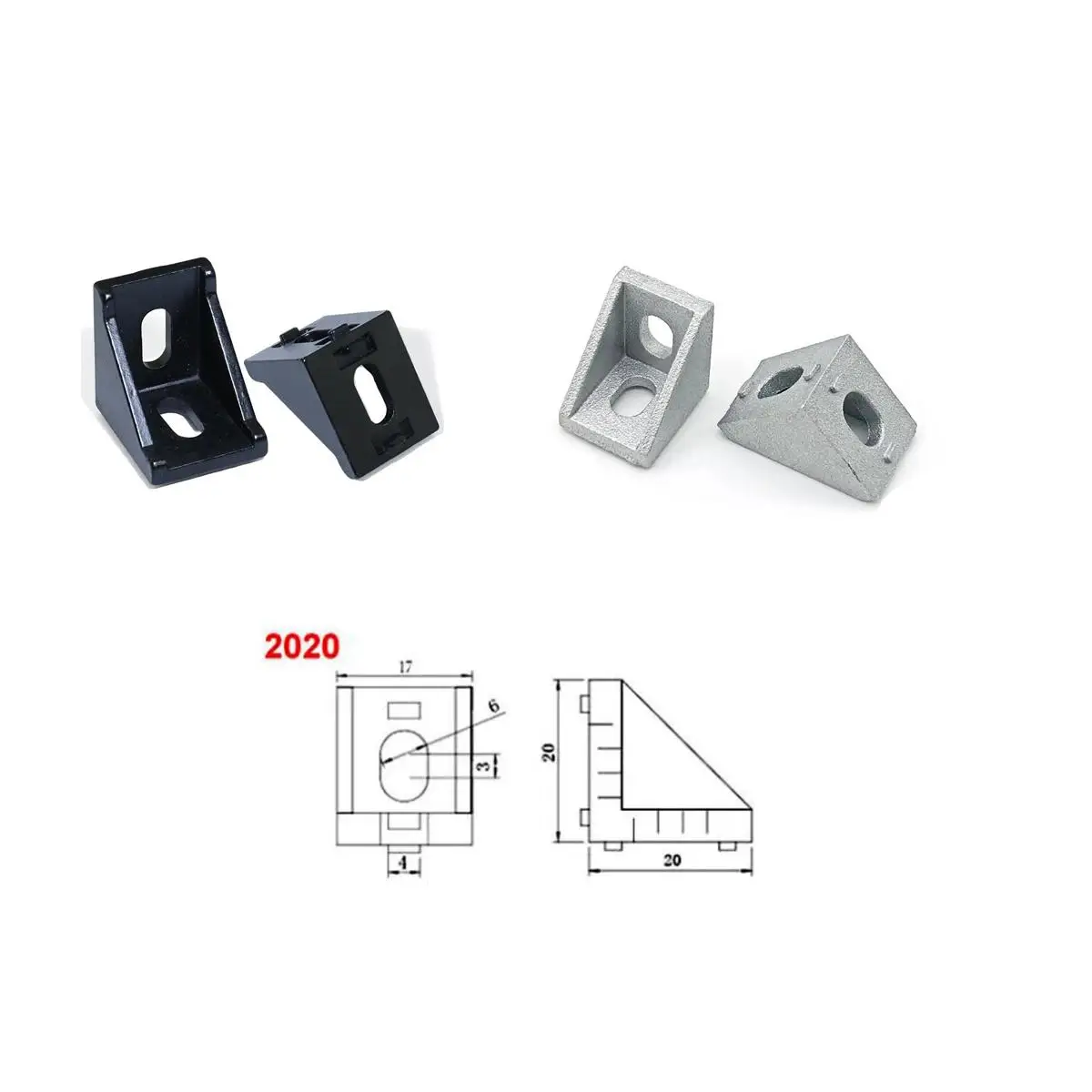 

Connector Set Aluminum Profile 2020 100pcs 20pcs Corner Bracket + 40pcs M5 T-slot Nuts 20 Series + 40pcs M5x8mm Hex Socket Cap E