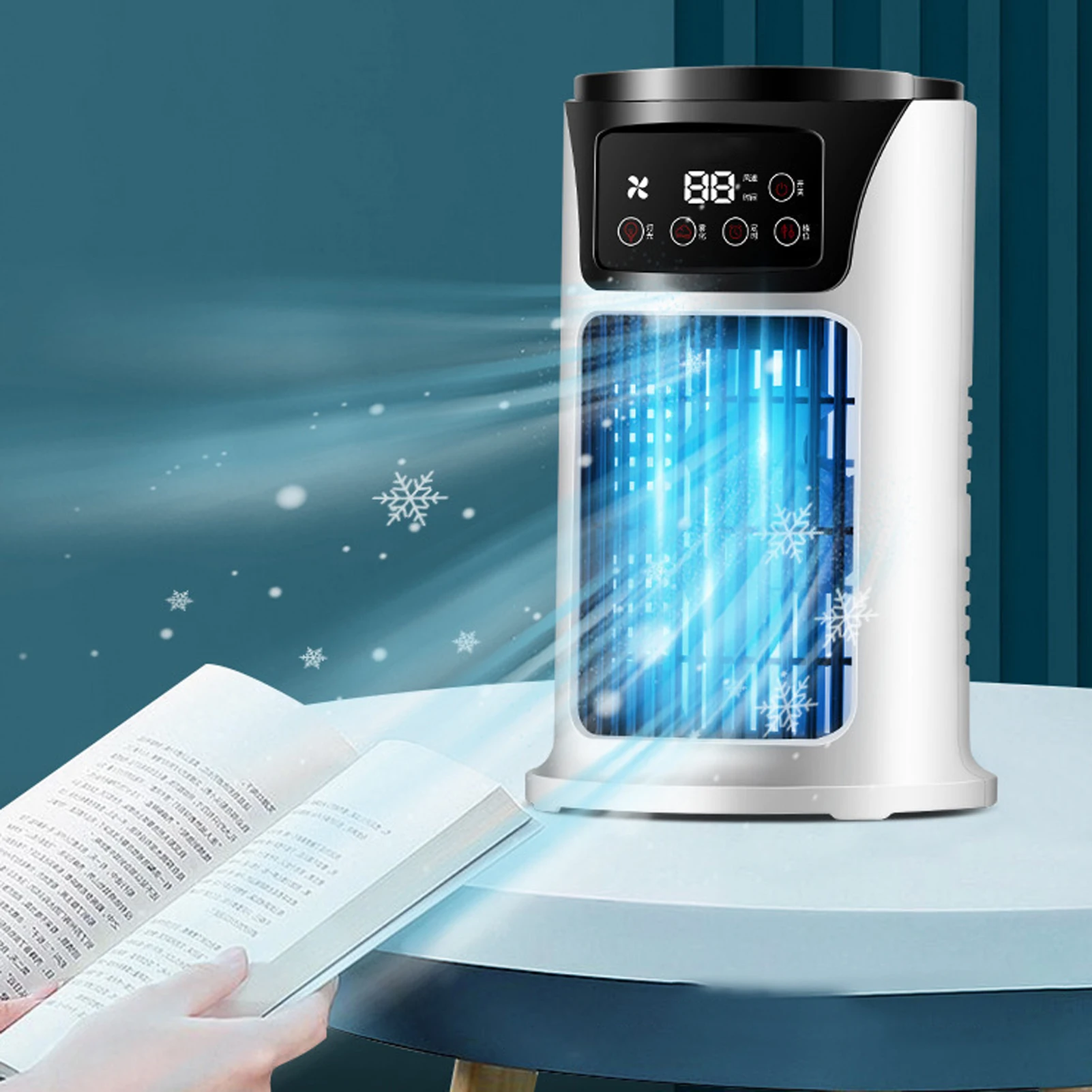 

Распылительный вентилятор кондиционера, низкий уровень шума, 6 часов, 6 скоростей ветра, быстрое охлаждение, испарительный воздухоохладитель для гостиной, спальни