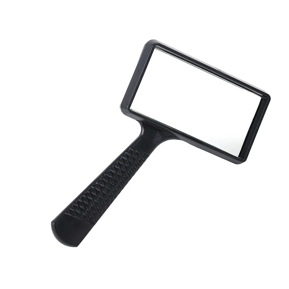 عدسة مكبرة للقراءة، مقبض مريح محمول باللون الأسود، مثالية للكتب والخرائط والصحف، عدسة مكبرة بتصميم خفيف الوزن