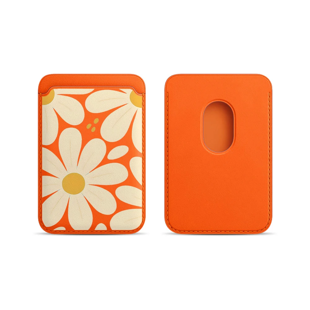 Blumen-Leder-Kartenetui Handyhülle Kartenhalter für Magnetische Hülle Geeignet für alle iPhones mit Magsafe-Kartenfunktion Rückseitentasche – Detail 9