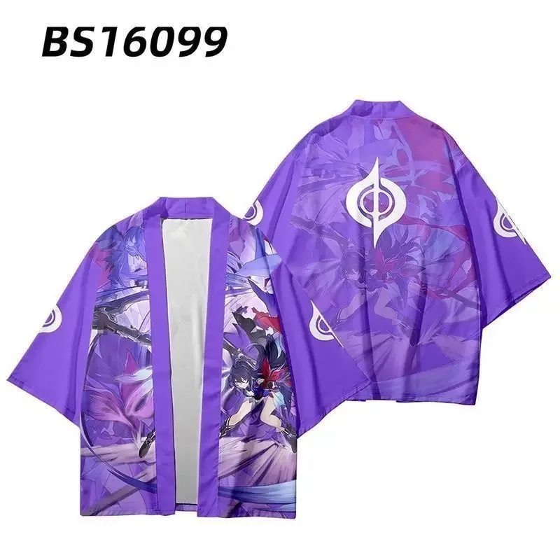 هونكاي ستار رايل روبن كوسبلاي كيمونو زي عصري مطبوع بأكمام قصيرة للحفلات افينتورين