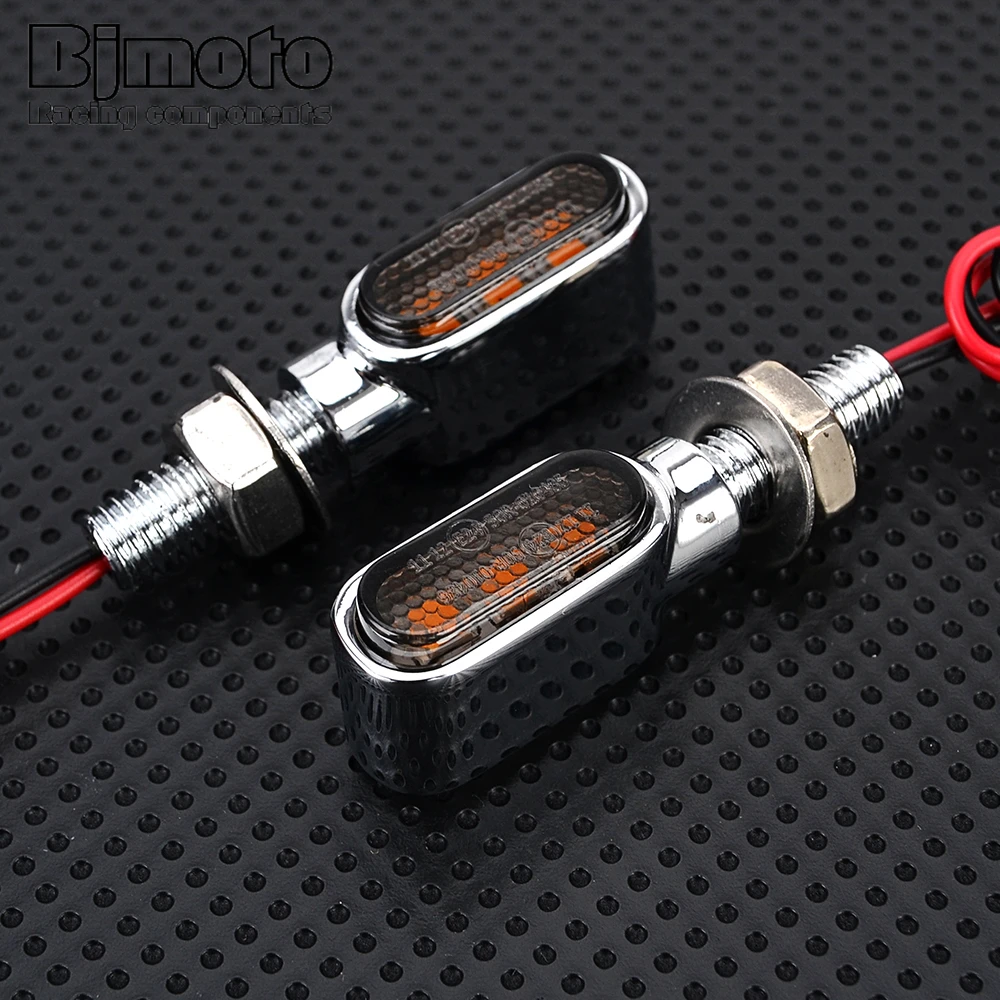 8mm Universal Mini LED Turn Signal Light Bullet Moto flashing Light led Blinker Indicator 12V For Cafe Racer Honda BMW Yamaha