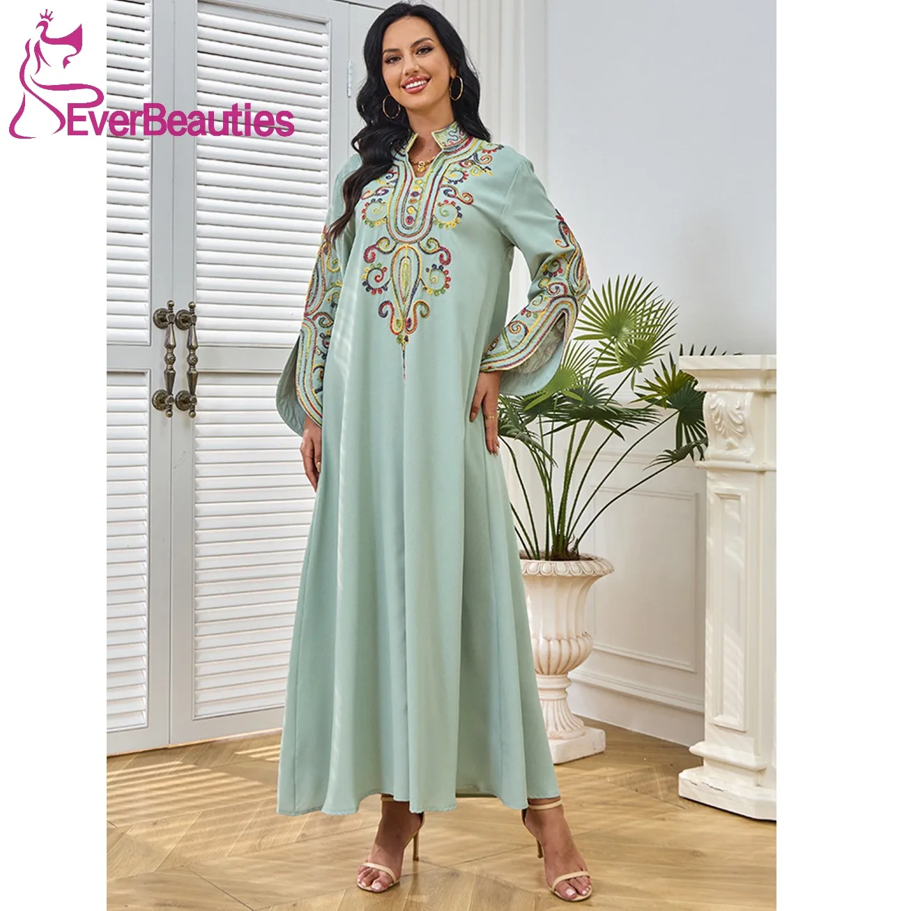 

Long Sleeve Muslim Prom Dress Chiffon Appliques A Line Formal Party Dresses for Women Full Cover Vestidos Para Eventos Especiale