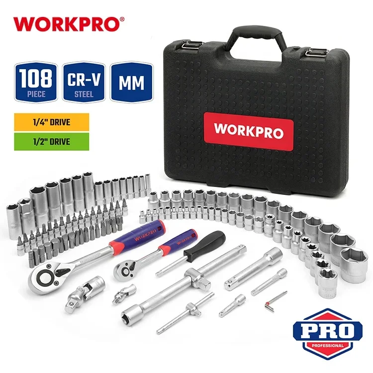 WORKPRO 108PC Metric 1/4