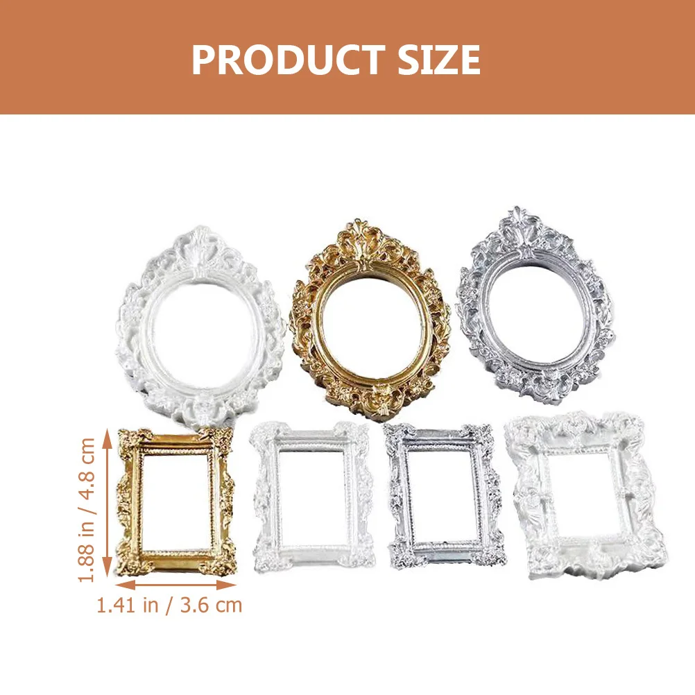 14 個バロックスタイル手作りアクセサリーミニ小道具フレーム DIY 小さなホルダー装飾レトロフレーム装飾セット
