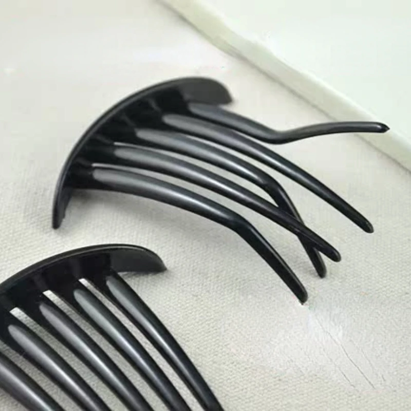 Black 7 Teeth Hair Combs Jewelry DIY Charm Women Simple Hairpin Hair Clips Barrettes Retro Hair Wearing Fashion Hair Accessories