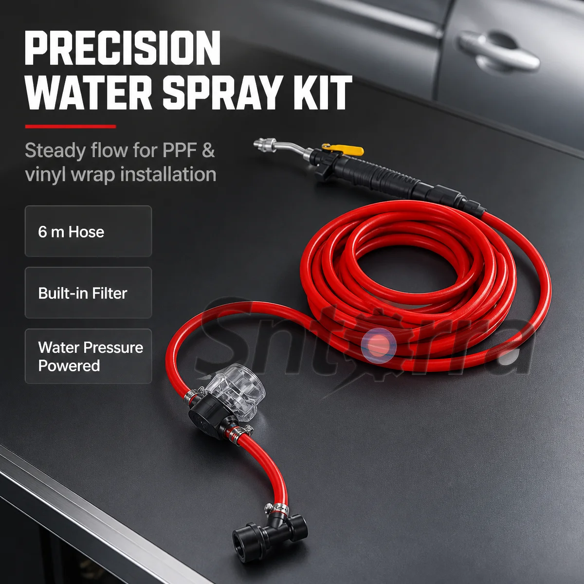 6M PPF Spray Gun Kit with Built-in Filter, Water Pressure Sprayer for Car Vinyl Wrap & Window Tint, No Battery Needed