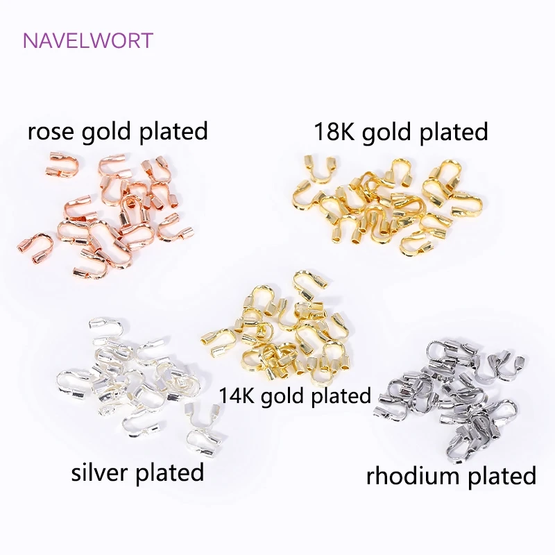 14K/18K Gold Plated Wire Guardian Cord Protector,Brass U Shape Hook Clasp Connector DIY Jewelry Making Accessories Wholesale