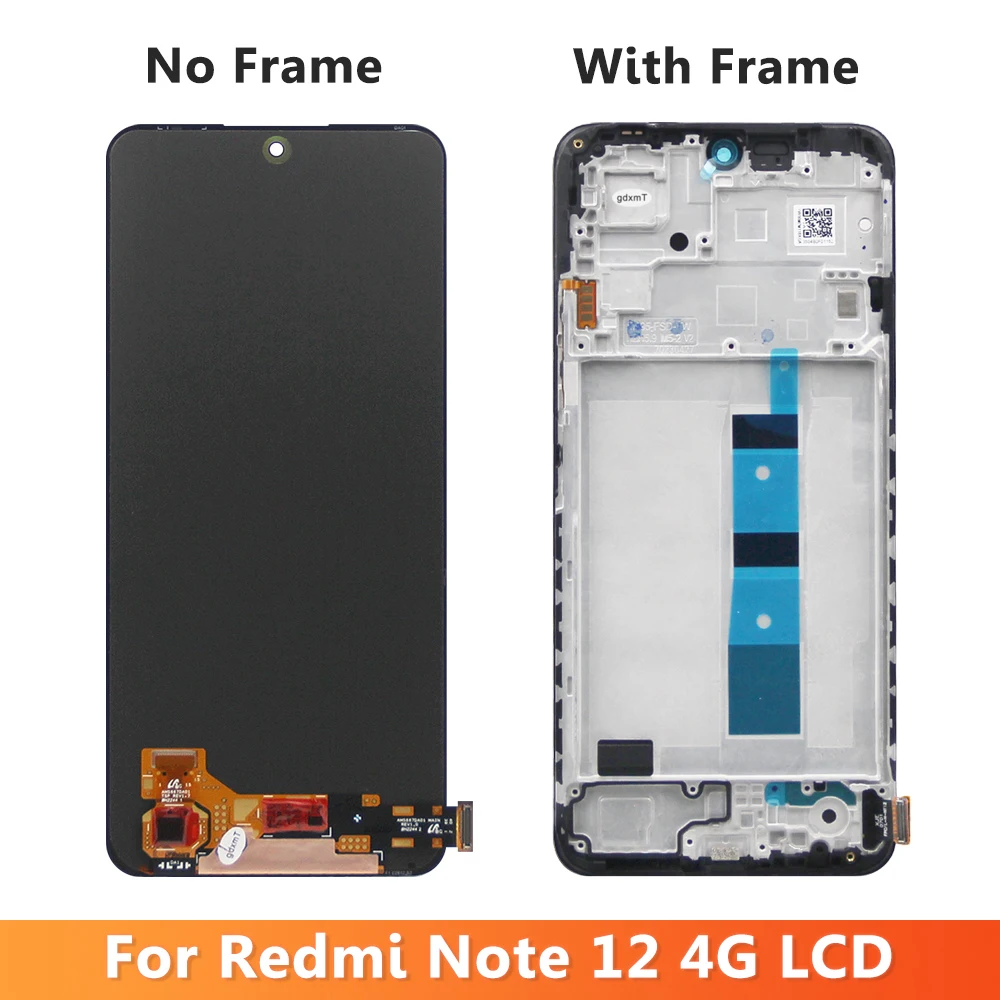 6.67'' Screen For Xiaomi Redmi Note 12 4G Note12 23021RAAEG LCD Display Touch Screen Replacement Digitizer Assembly with Frame image 4