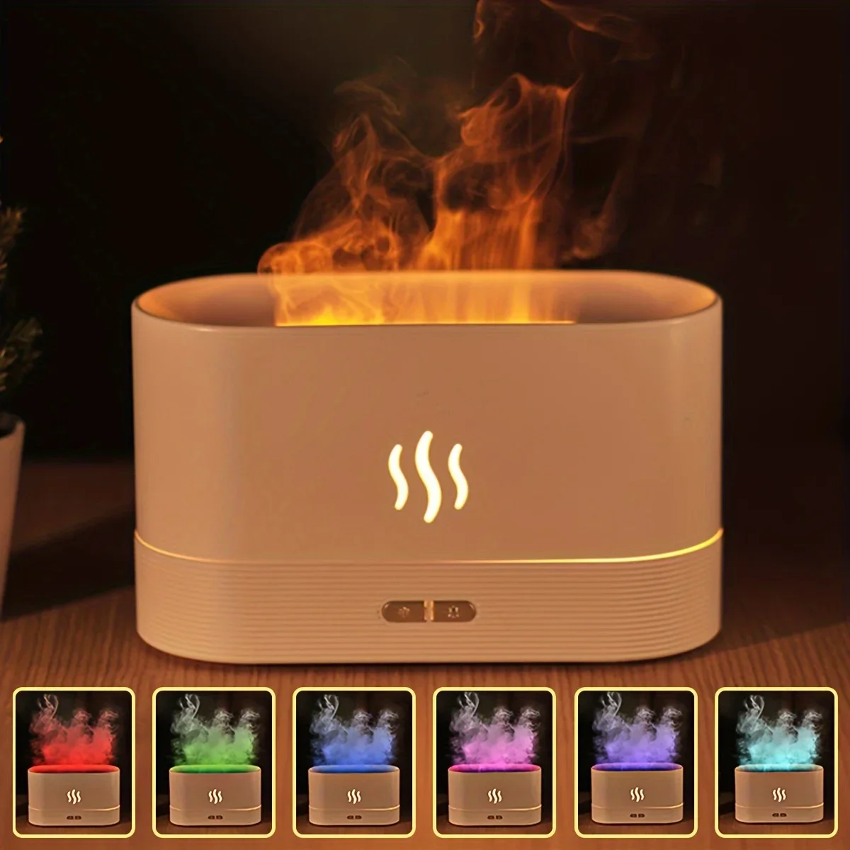 6 color simulation flame humidifiers, simulated flame -shaped smoke design, used in the dim room, smoke effect is clearer, you c