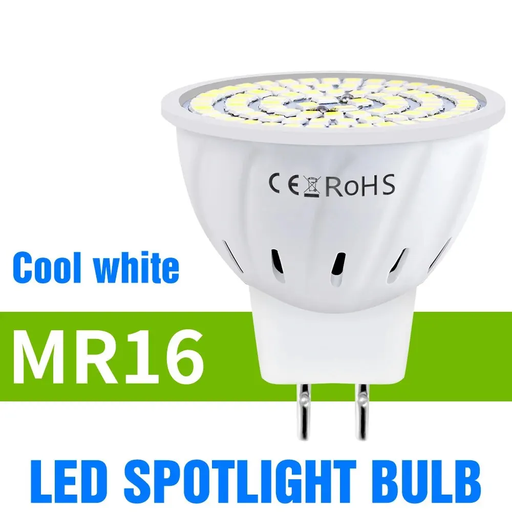 Gu10 Led Gloeilamp Mr16 Spotlight E27 Plafondlamp Ac 220V Woonkamer Gu5.3 Indoor E14 Home Slaapkamer Zachte Verlichting B22 Cool/Warm
