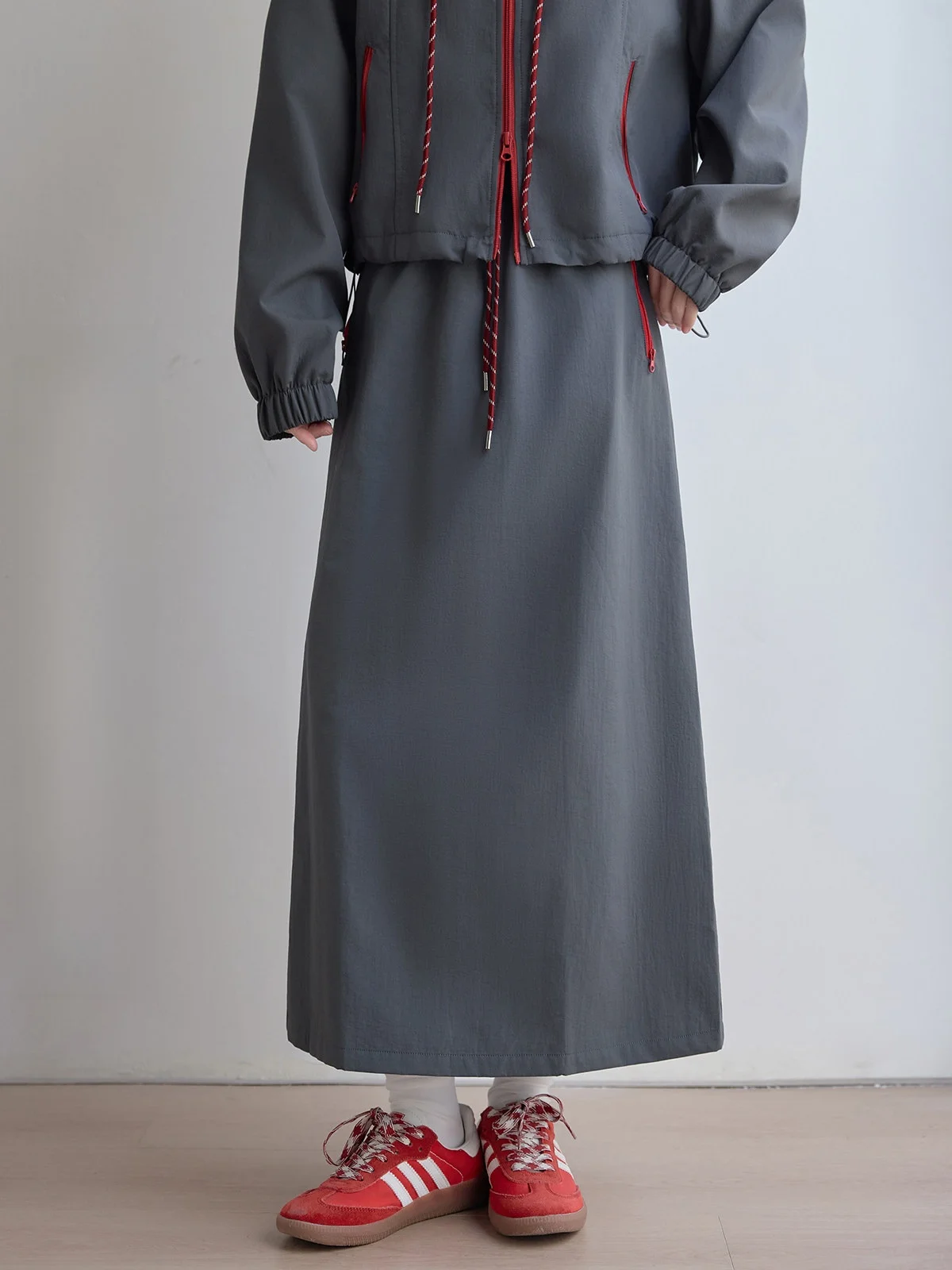 

Женская юбка Deep ey с высокой талией и завязками, повседневная, универсальная, стройнящая, А-силуэт, для работы, в корейском стиле, средней длины