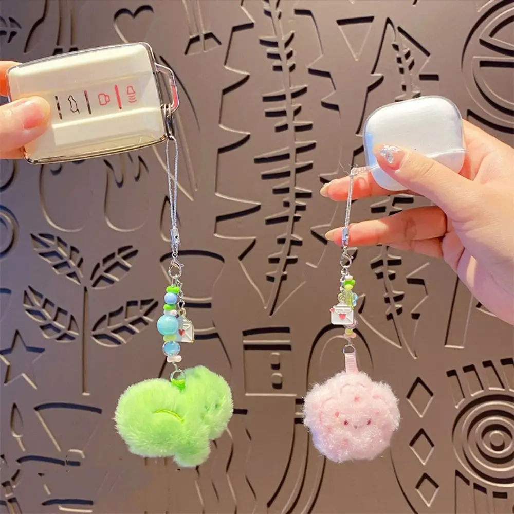 Beads Flower Letter Plush Keyring Cartoon Design Sweet Letter Couple's Keychain Cute Lovely Plush Flower Bag Pendant Kids