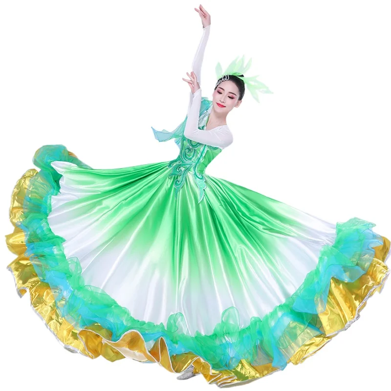 New 360/720 Degree Spain Flamenco Dance Dress Women Waltz Ballroom Gypsy Opening Dance Big Swing Skirt Stage Performance Costume