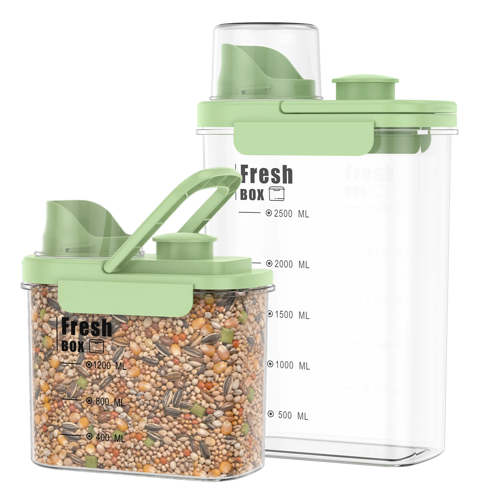 Pet Food Storage Bucket Grain Sealed Tank with Airtight Lid Hidden Handle Seed Dispenser Dog Cat Food  Container