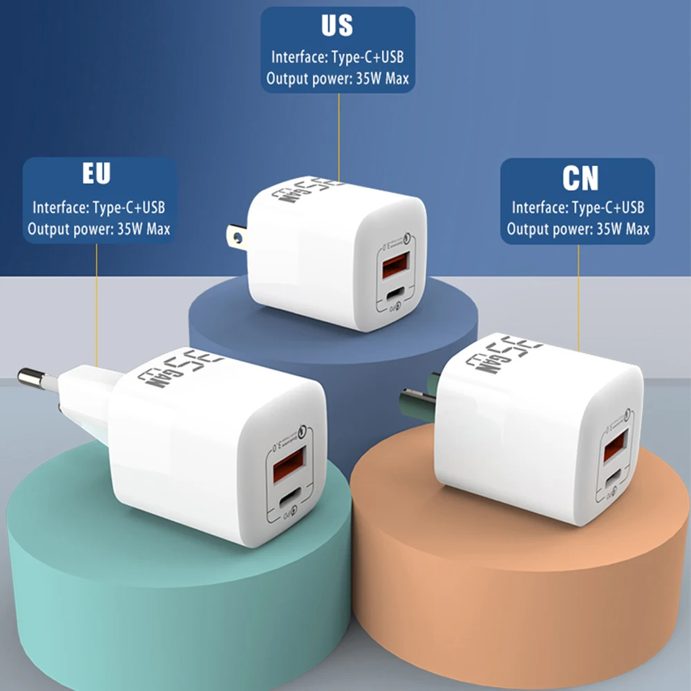 UGOURD Palládium 35W Kan nyelv USB C gyors töltő 33W áram Adapter vel USB a++ típusa C számára IPhone ipad macbook Notebook samsung huawey xiaomi