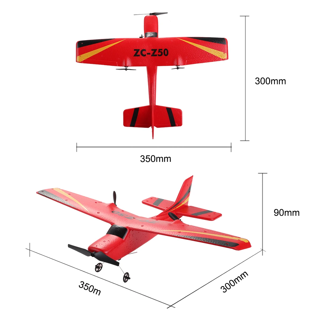 Z50 Cessna RC Plane 2.4G Gyro RTF 2CH EPP Foam Remote Control Airplane 350mm Wingspan Model Glider Drone R/C JET Air Flying Toys