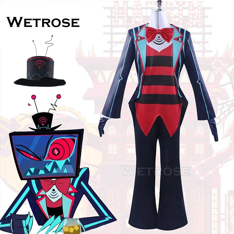 

【Wetrose】 Mr. Vox Cosplay Costume Season 2 S2 Television Devil Voxy Valentino CEO VoxTek Demon Hell Helluva Halloween