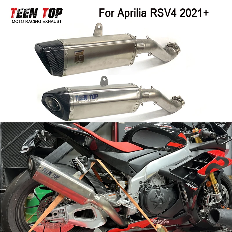 Motorcycle Exhaust Muffler For Aprilia RSV4 Exhaust 2021 2022 2023 RSV4 Slip On Exhaust Titanium Alloy Escape Moto Pipe System