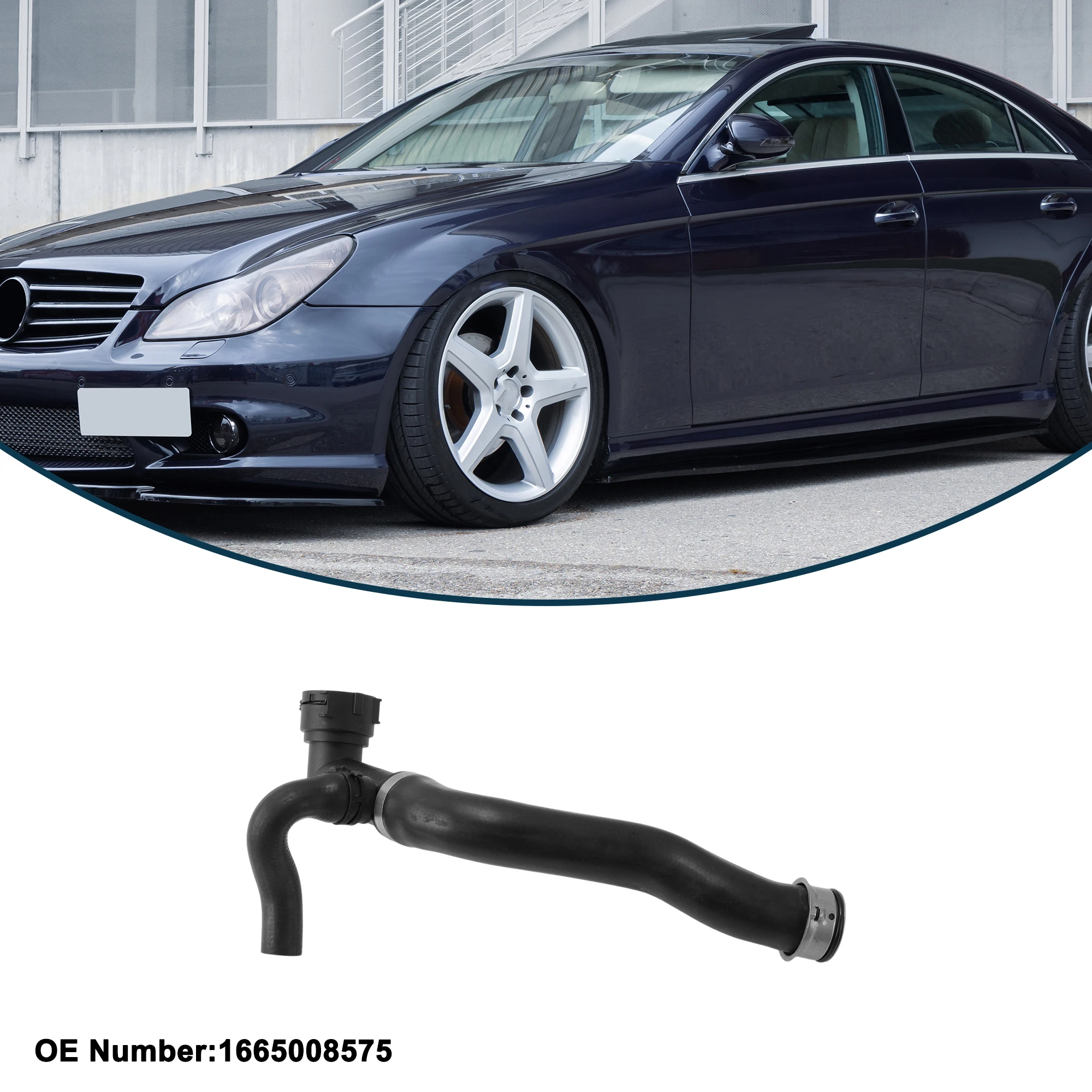 

UXCELL Radiator Hose Heater Hose Radiator Outlet Hose Pipe for Mercedes-Benz GL450 13-14 No.1665008575 Rubber Downpipe Black