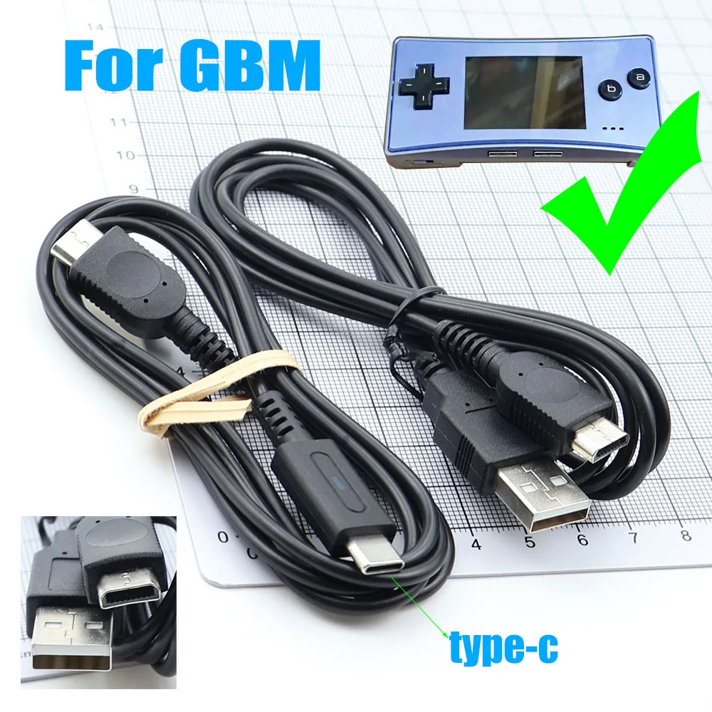 1.2M USB Power Supply Charger Cord Cable For Nintendo GBM USB Type-C Charging Cable For Game Boy Micro Console