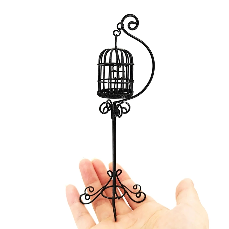 1/12 1/6 Dollhouse Miniature Furniture Bird Cage Doll House Bird Cage Model Garden Ornament Simulated Bird Cage Model