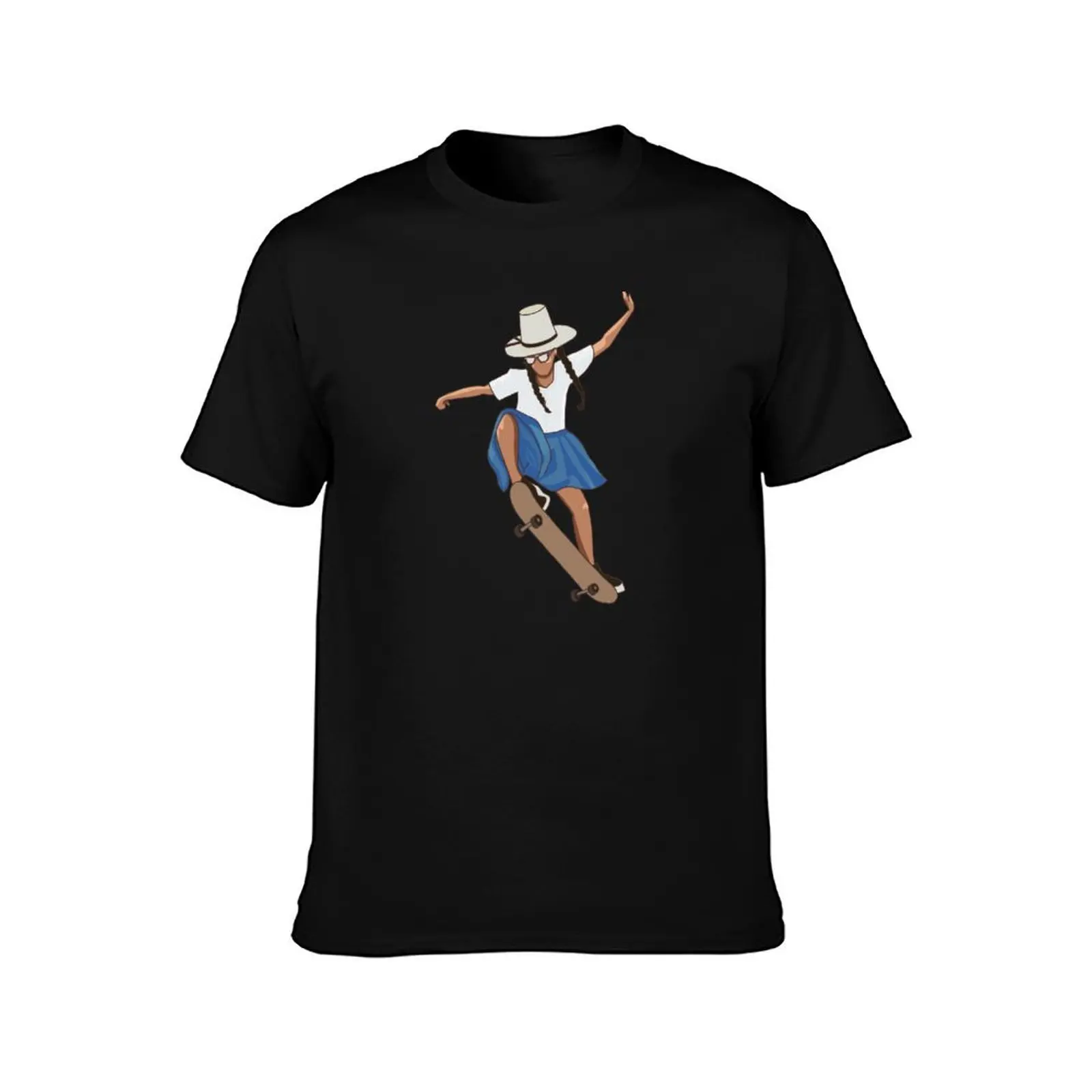 Indigenous Bolivian Skateboarder T-Shirt Gym Wear Breathable Short Sleeve Tee T-Shirt