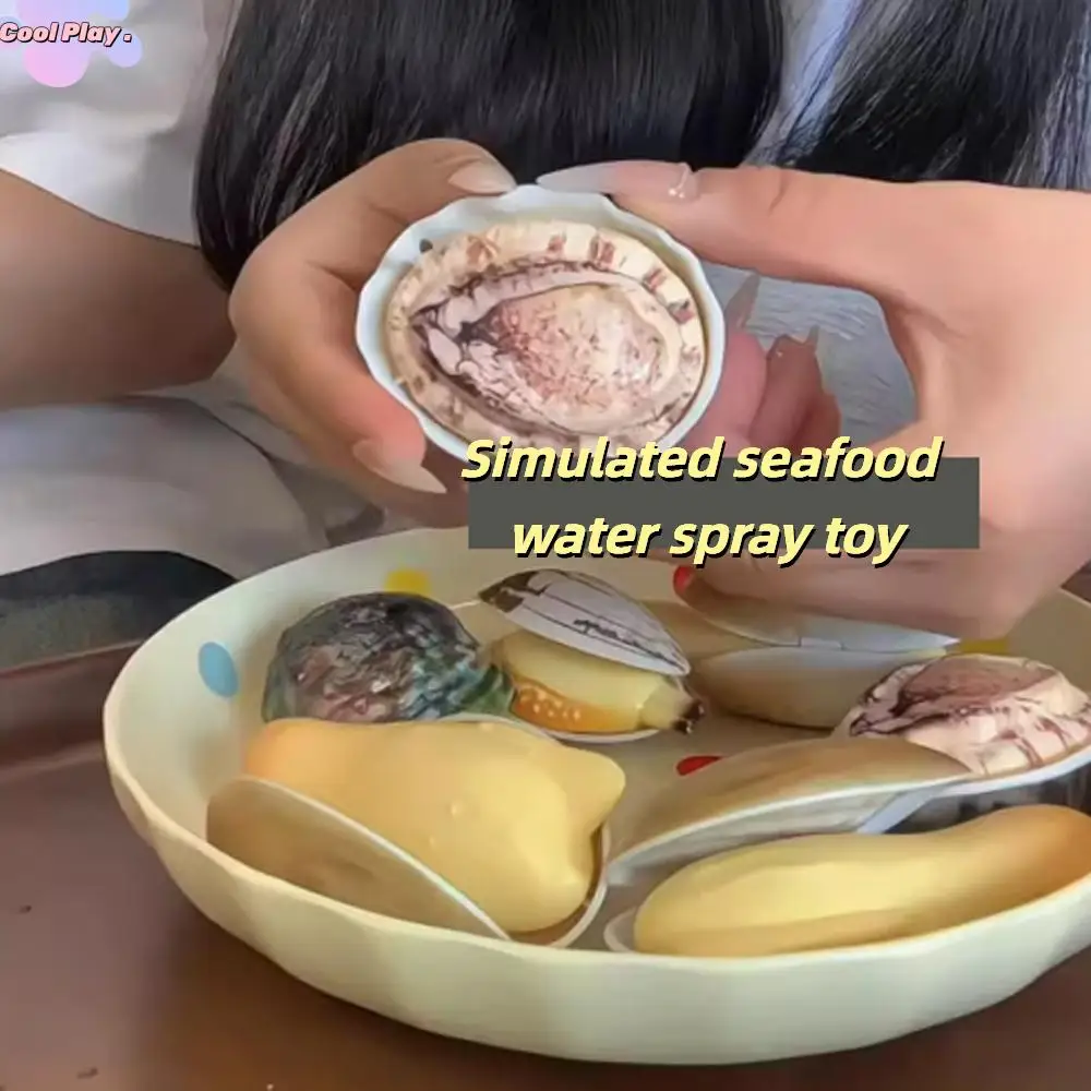 

Splashing Spray Simulated Geoduck Water Toy Press Handheld Seafood Abalone Water Spray Toys Easy To Fill Cute