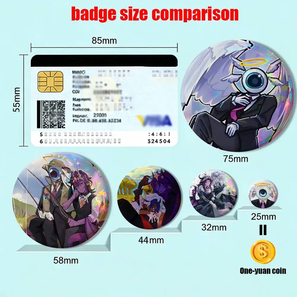 game Eggchan best partner Tax duo Round Exquisite Badge Brooches Creative Pins For Clothes Hat Backpack Gift Accessories