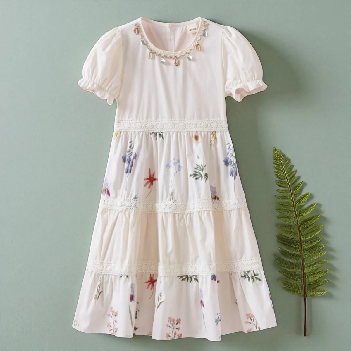 Baby Kids Lace Floral Dresses for Girls Clothes Summer School Costumes Short Sleeve Outfits Party Dress Children Vestidos 6-12 Y