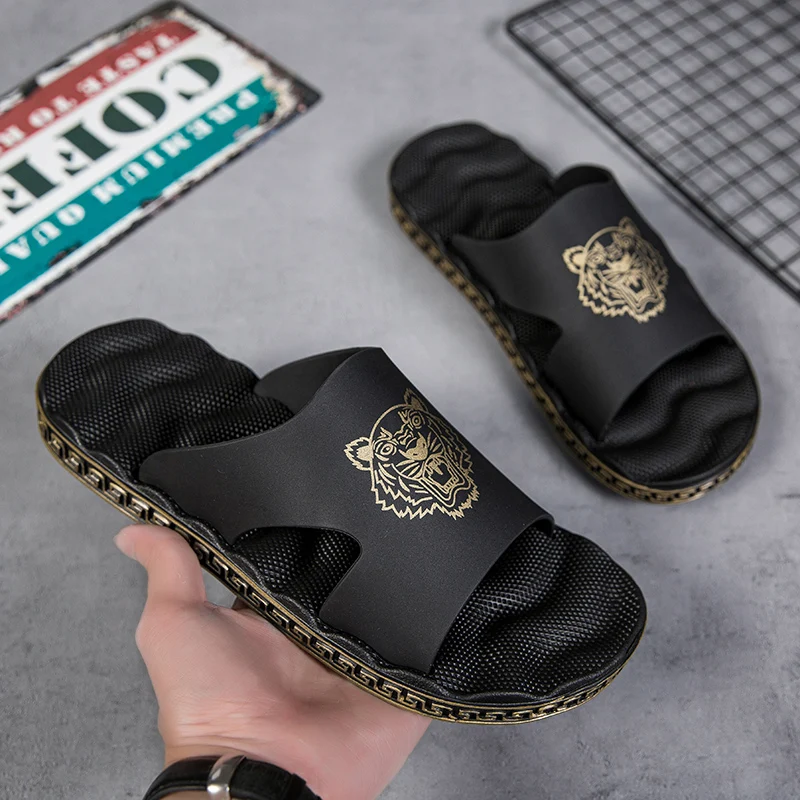 Men\'s Fashion Soft Bottom Eva Indoor Platform Bathroom Home Slippers Women\'s Sandals 2023 Summer New Couple Non-Slip Flip-flop