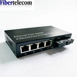 Gigabit Ethernet switch Fiber Optical Media Converter 4 RJ45 2 10/100/1000M UTP 2F4E Port
