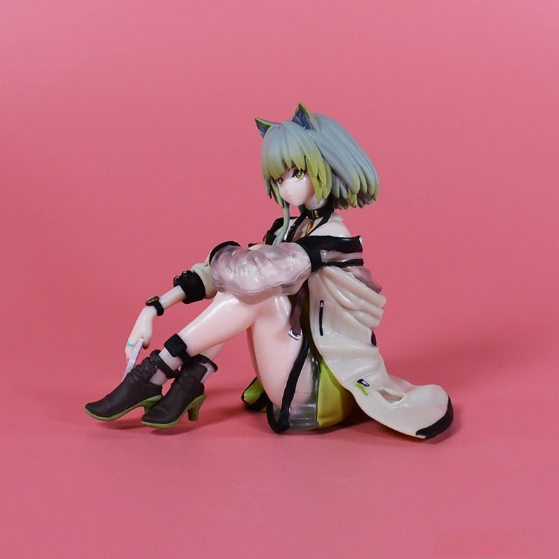 

9CM Anime Figure Kal'tsit Cute Girl Sitting Posture Action Figurine PVC Model Doll Collectible Statue Toy Gift
