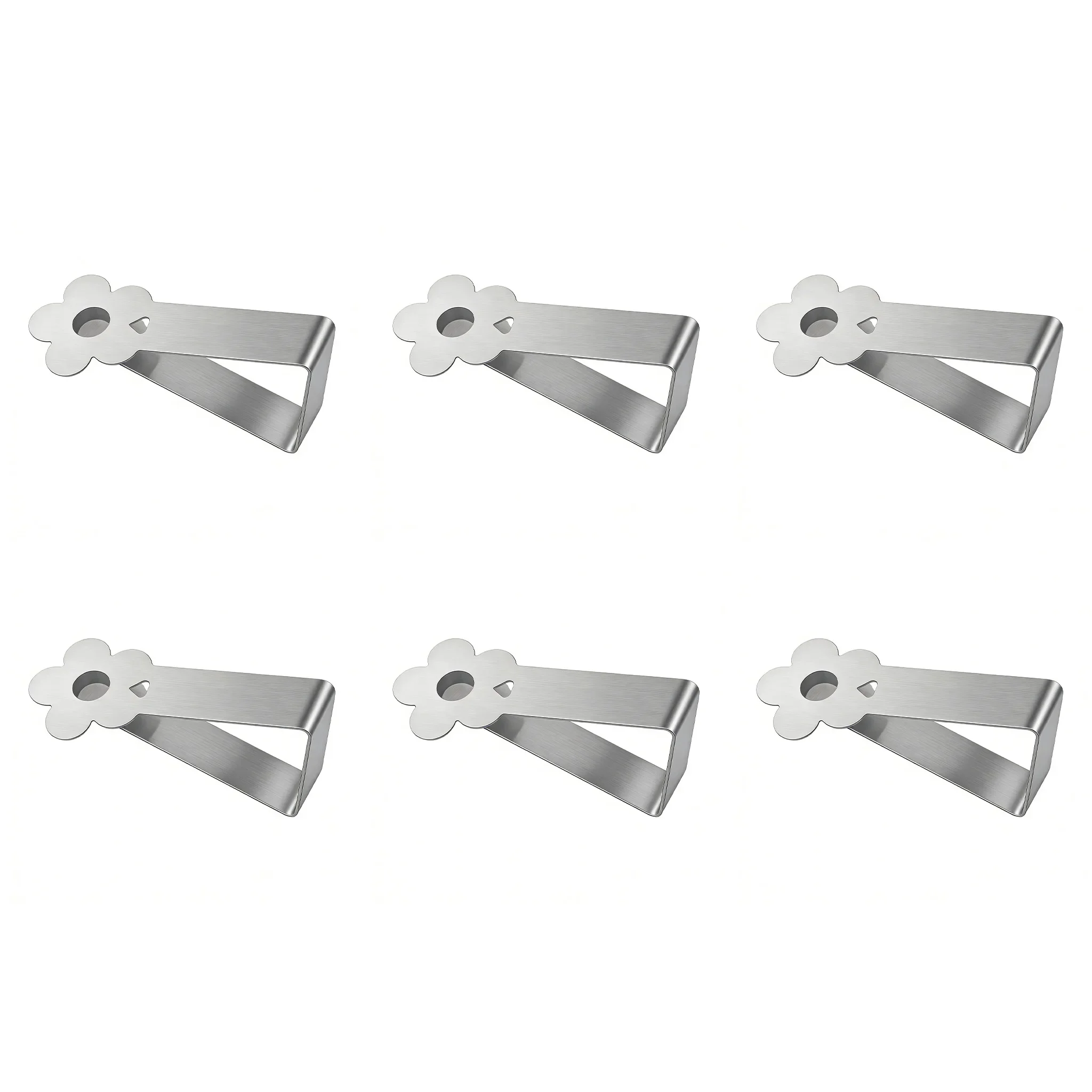 Stainless Steel Tablecloth Clips Set 6 For Outdoor Table Covers Garden Parties Home Use Rust Resistant 4.9cm Silver