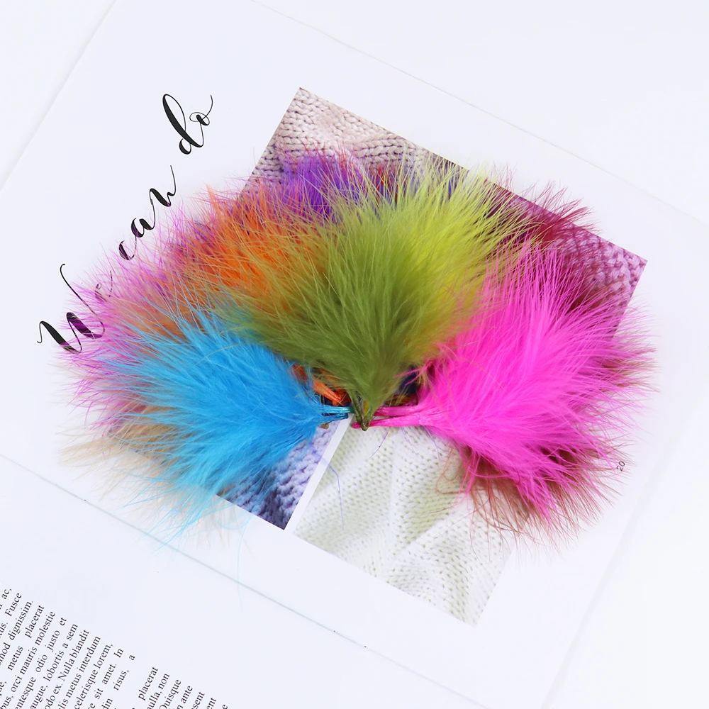 50Pcs Turkey Marabou Feathers 7-12cm Soft Fluffy Plumes DIY Craft Dreamcatcher Jewelry Wedding Party Fly Tying Decor Accessories