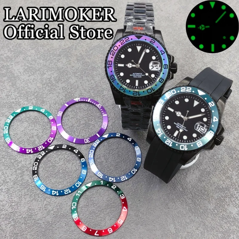 

LARIMOKER 41 мм автоматические механические водонепроницаемые мужские часы для дайвинга из нержавеющей стали с керамическим безелем подходят для NH35 с автоматическим механизмом