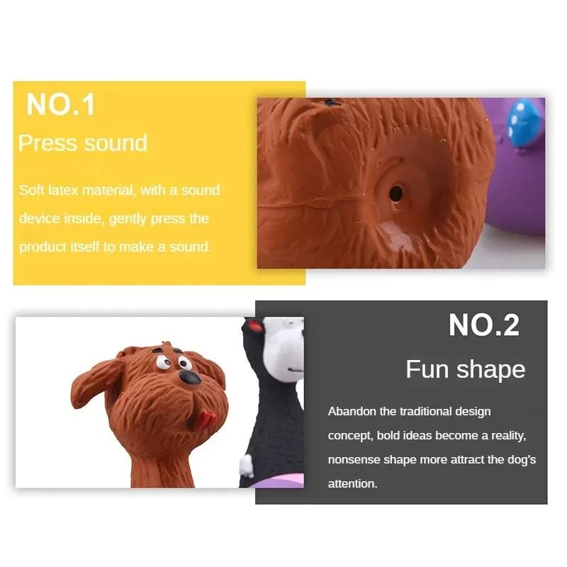 Dog Toy Squeak Latex Dog Toy Dog Cat Soft Rubber Chewy Toys Grind Teeth Pet Toys Interactive Throwing Games Chew Cat Pet Toy